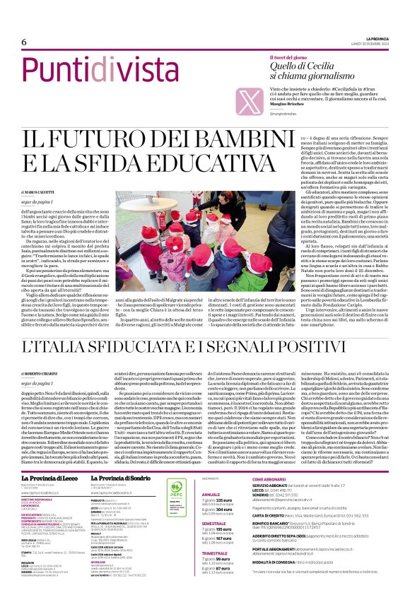 La Provincia di Lecco 30/12/2024